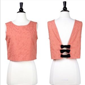 PEPALOVES textured coral crop top